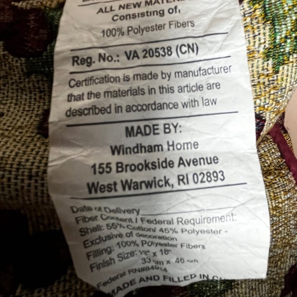 Tapestry Holiday pillow Snowman on one side berries on other side. - Picture 4 of 5